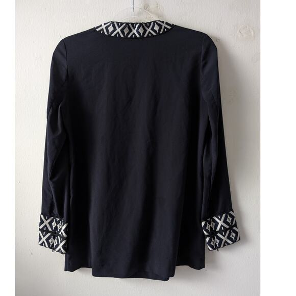 Tory Burch Ariana Tunic Top Blue White Size 2 / XS - Picture 3 of 13